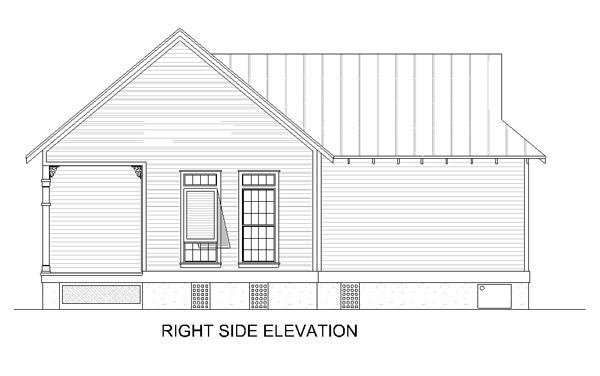 Right Side Elevation image of Hickory Pass - 500 House Plan